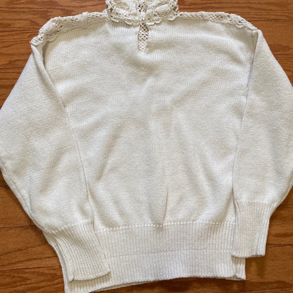Vintage heavyknit cream sweater women’s small - Picture 8 of 8